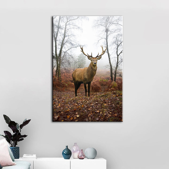 Misty Fall Deer - Canvas Wall Art Painting | Bowlift