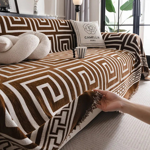 BowLift | Meander Tassels Chenille Sofa Cover