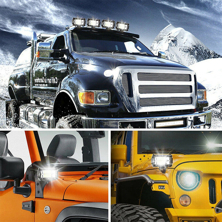 BowLift | 5 Inch Amber White Light Strobe Work Light Pods