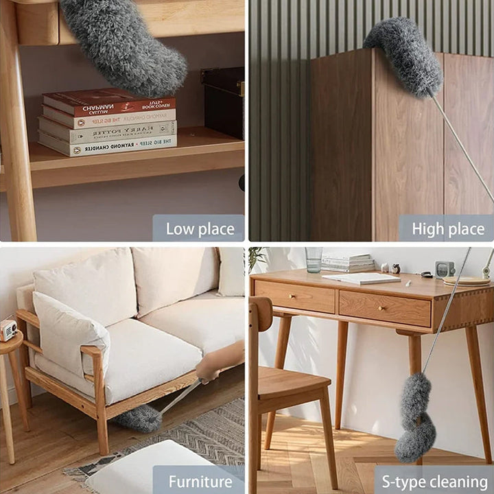 Retractable Washable Curved Microfiber Duster | Bowlift
