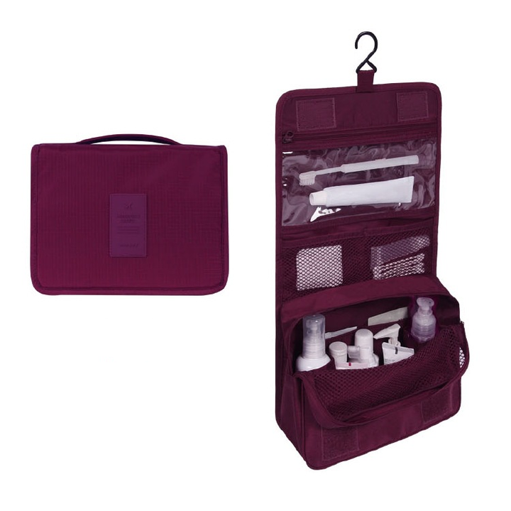 Water-Resistant Hanging Toiletry Bag with Organized Storage for Travel