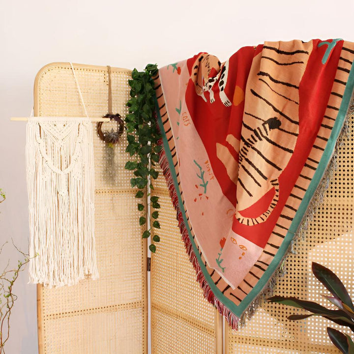 BowLift | Leopard Woven Tassel Blanket