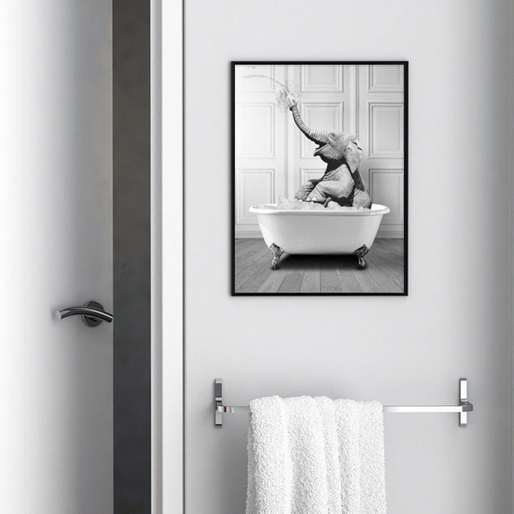 Modern Elephant Giraffe Penguin Black and White Posters Canvas Painting | Bowlift