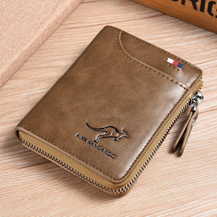 BowLift | Men Wallet Zipper Genuine Leather Purse ( RFID PROTECTED )