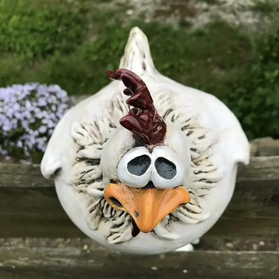 BowLift | Funny Chicken Fence Decor – Resin Garden Statues