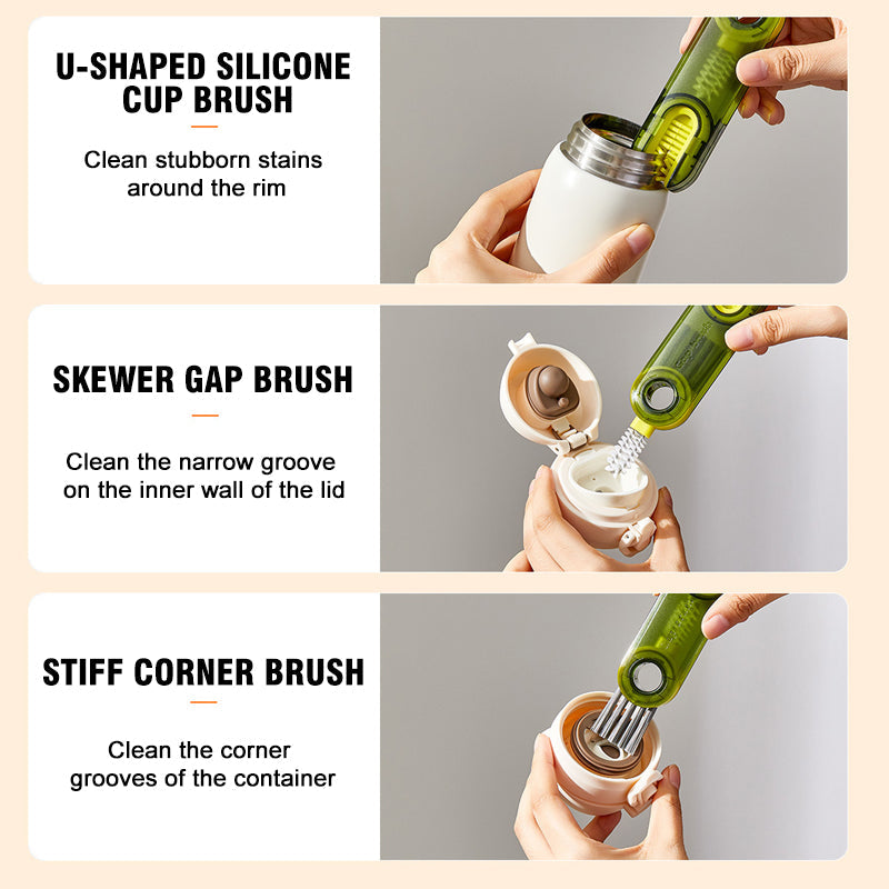 3 in 1 Cleaning Brush Multifunctional Bottle Gap Cleaner Brush | Bowlift