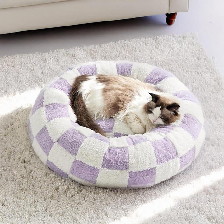 BowLift | Snuggle Floral Checkerboard Pet Bed