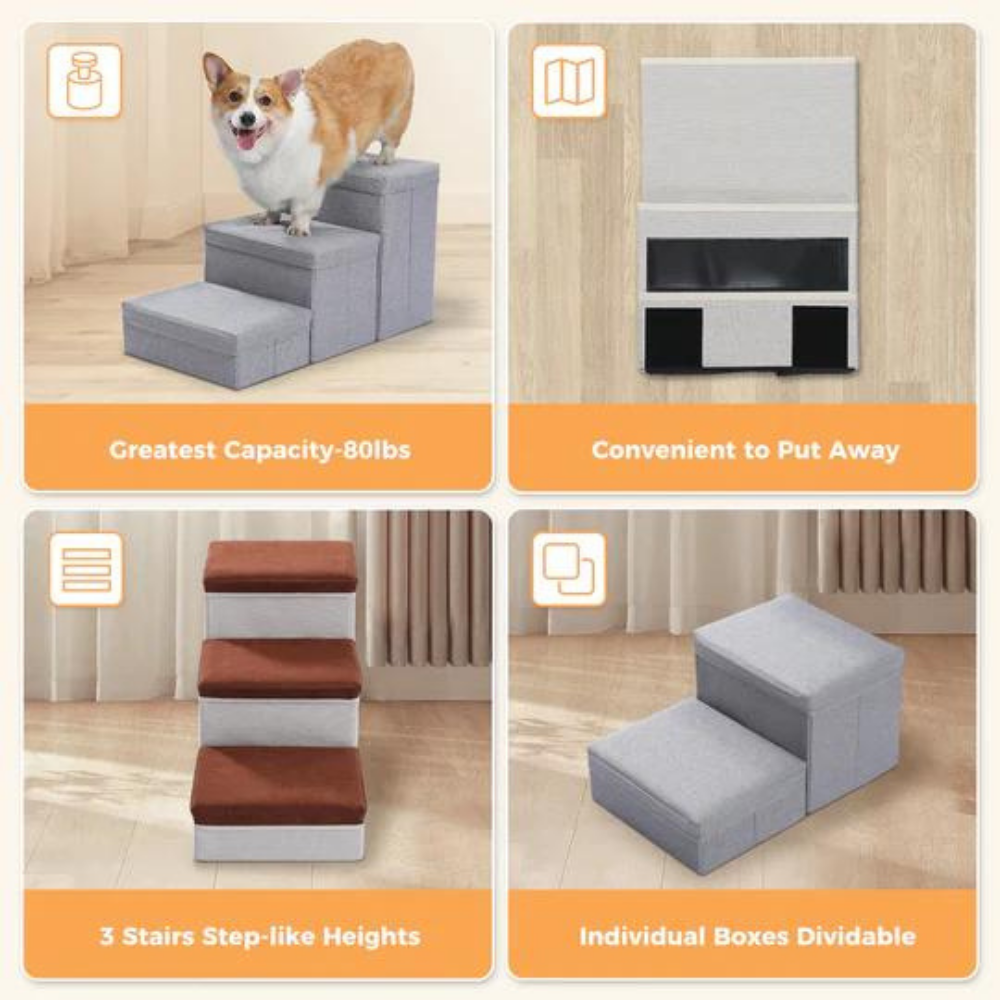 PetLift •  2-in-1 Foldable Dog Stairs & Storage Ladder