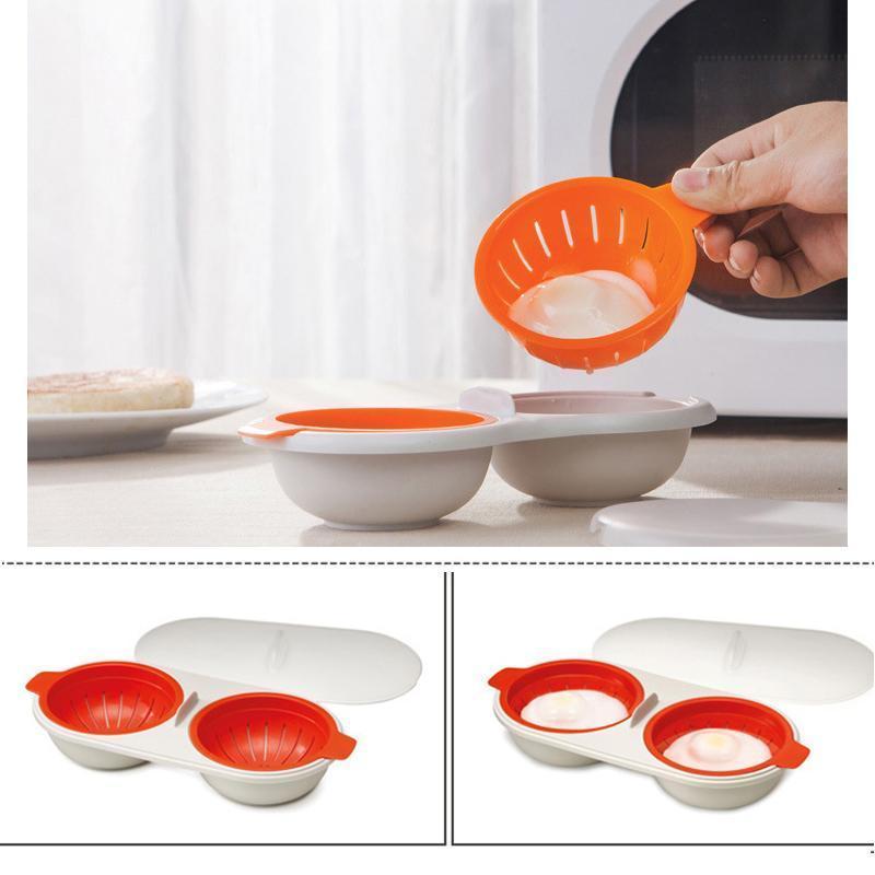 Microwave Egg Poacher Food Grade, 2-Cup Portable Egg Cooker | Bowlift