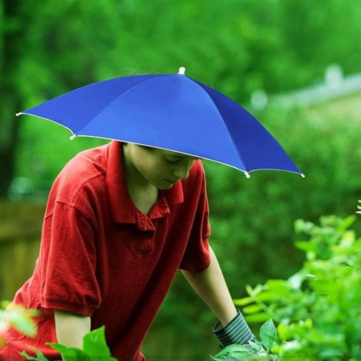 UV-Blocking Umbrella Hat with Wide Canopy and Foldable Design
