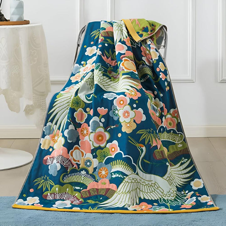 BowLift | Lush Flower Cranes Bath Towel