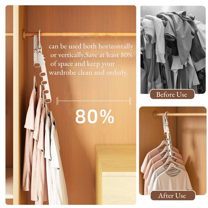 Foldable Travel Clothes Hanger with Rotating Hook