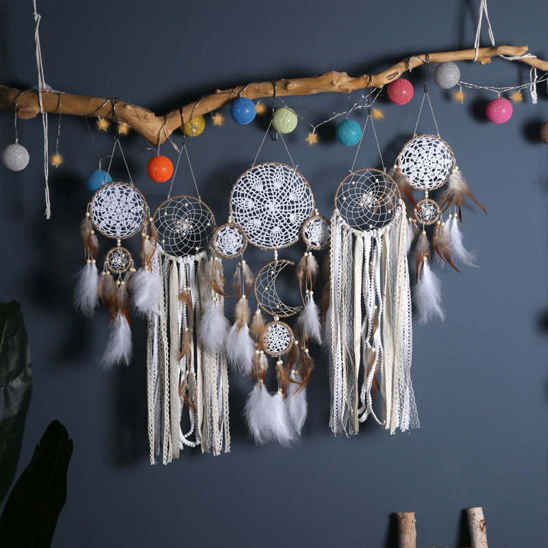 BowLift | Dream catcher moon and stars hang over the bed (5 pieces)