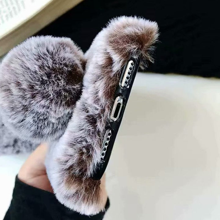 BowLift | Grey Fox Hair Fur Ball Grid Design Iphone Cases
