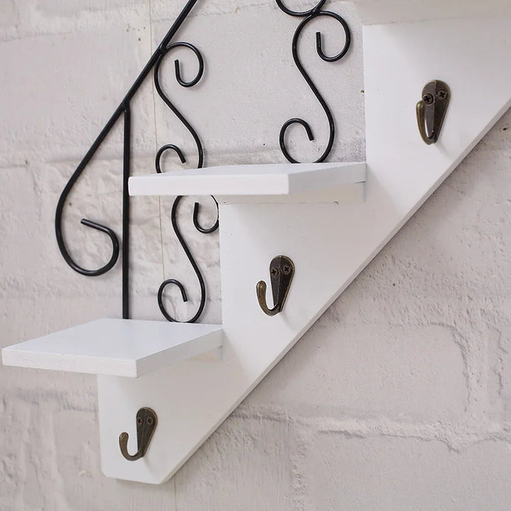 BowLift | Scandinavian Wind Iron Hanging Hook Shelf with Flower Pot Holders
