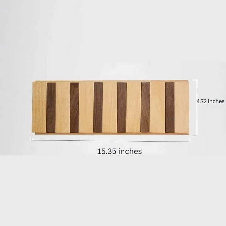 Wooden Wall-Mounted Coat Rack with 4 or 6 Hooks