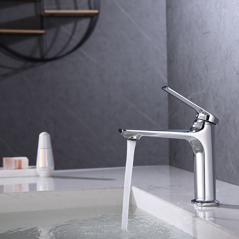 BowLift | Modern faucet brass lever handles low arc sink bathroom faucet