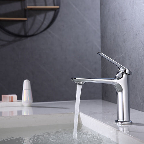 BowLift | Modern faucet brass lever handles low arc sink bathroom faucet