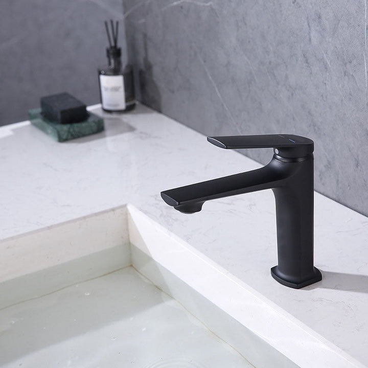 BowLift | Modern faucet brass lever handles low arc sink bathroom faucet