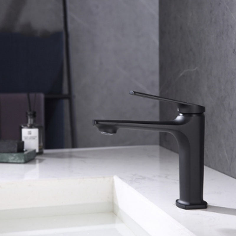 BowLift | Modern faucet brass lever handles low arc sink bathroom faucet