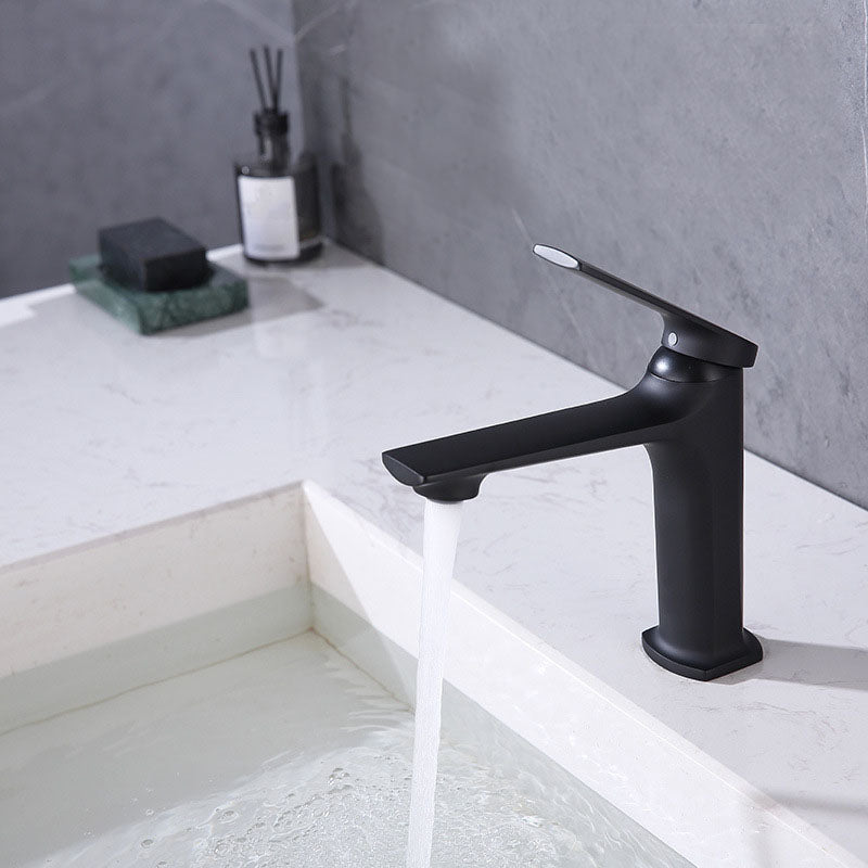 BowLift | Modern faucet brass lever handles low arc sink bathroom faucet