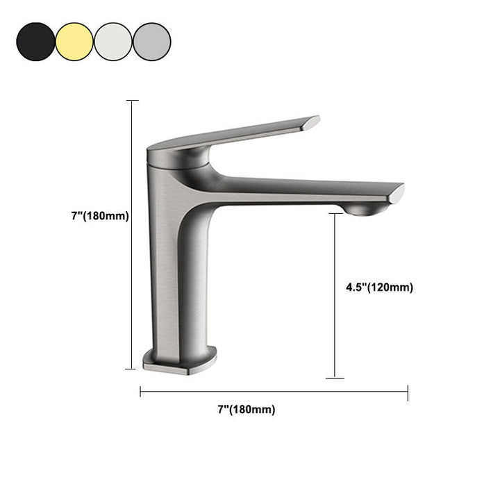 BowLift | Modern faucet brass lever handles low arc sink bathroom faucet