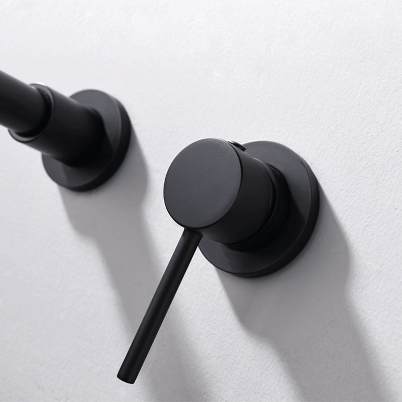 BowLift | Round Single Handle Bathroom Faucet 2-Hole Wall Mounted Bathroom Faucet with Swivel Head