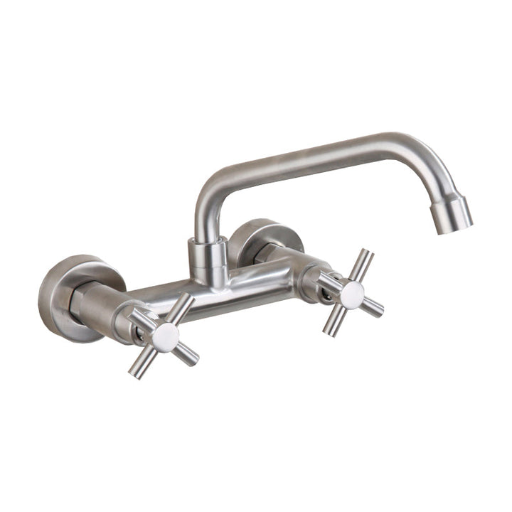 BowLift | Round 2-Handle Bathroom Faucet Single Hole Wall Mounted Bathroom Faucet