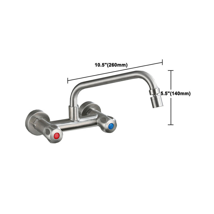 BowLift | Round 2-Handle Bathroom Faucet Single Hole Wall Mounted Bathroom Faucet