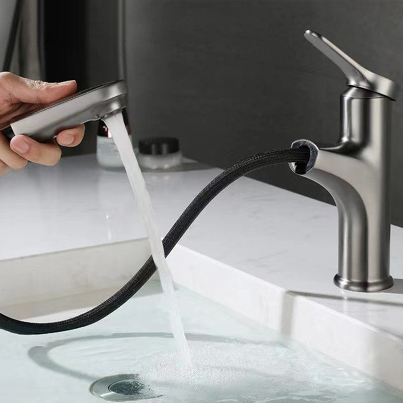 BowLift | Modern Style Sink Faucet Single Handle Low Arc Pull Out Copper Sink Faucet