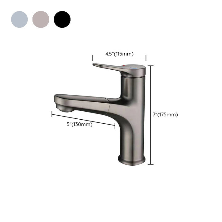 BowLift | Modern Style Sink Faucet Single Handle Low Arc Pull Out Copper Sink Faucet