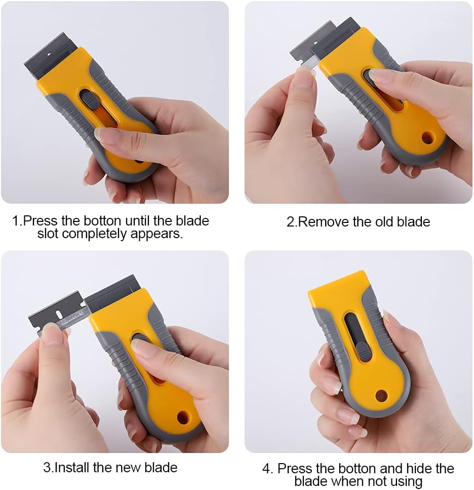 BowLift | Hob Scraper - Premium Razor Blade Scraper Cleaner with 20pcs Replacement Blades