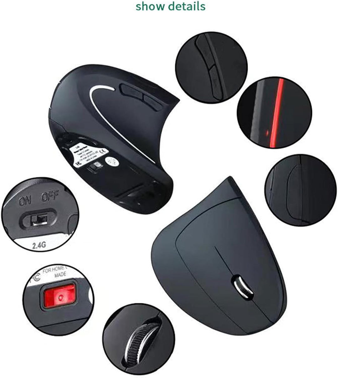 BowLift | Rechargeable Ergonomic Vertical Wireless Mouse – Elvion