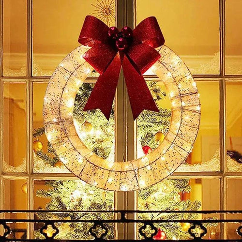 BowLift | Front Door Wreath Bowknot Luminous LED Light Christmas Garland