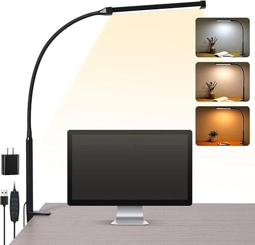 BowLift | LED Desk Lamp With Clamp, Flexible Gooseneck And 3 Light Modes