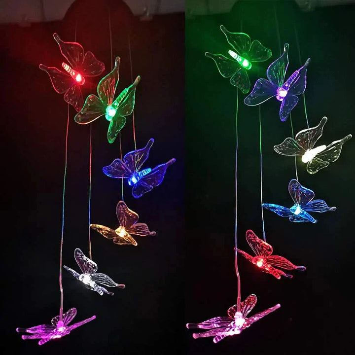 Solar Butterfly Garden Lights with 7-Color LEDs for Outdoor Paths and Patios