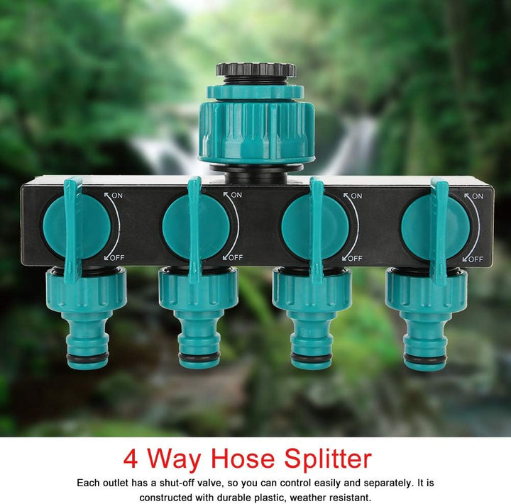 BowLift | Universal 4-way garden hose splitter – Adjustable faucet splitter