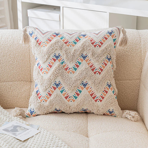 BowLift | Boho Geometric Tufted Cushion Cover – Decorative Pillow for Home and Sofa