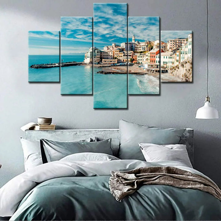 Mediterranean Sea Side 5 Piece Canvas | Bowlift