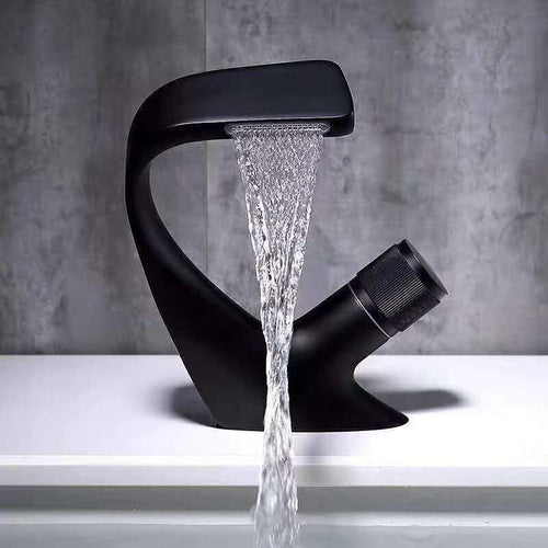 BowLift | Contemporary Container Copper Brass Knob Handle Low Arch Container Faucet