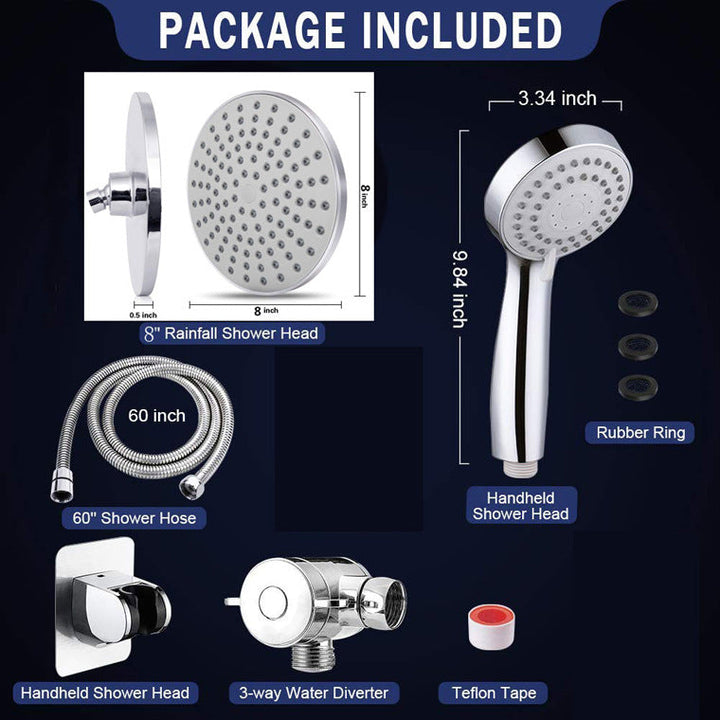 BowLift | Round Dual Shower Heads Traditional Style Wall Mounted Dual Shower