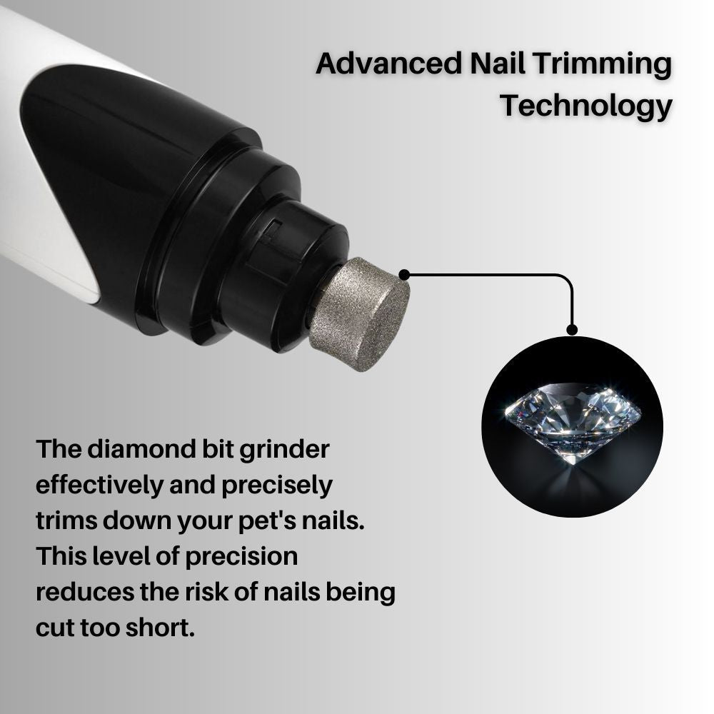BowLift | Silent Dog Nail File with Adjustable Speed and Diamond Tip for Safe Claw Care