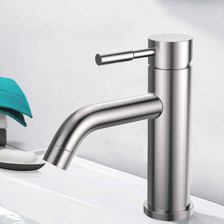 BowLift | Modern Silver Washbasin Mixer Single Lever Bathroom Faucet with Lever Handle
