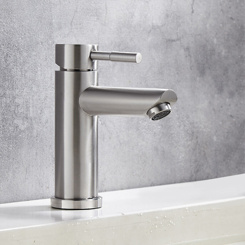 BowLift | Modern Silver Washbasin Mixer Single Lever Bathroom Faucet with Lever Handle