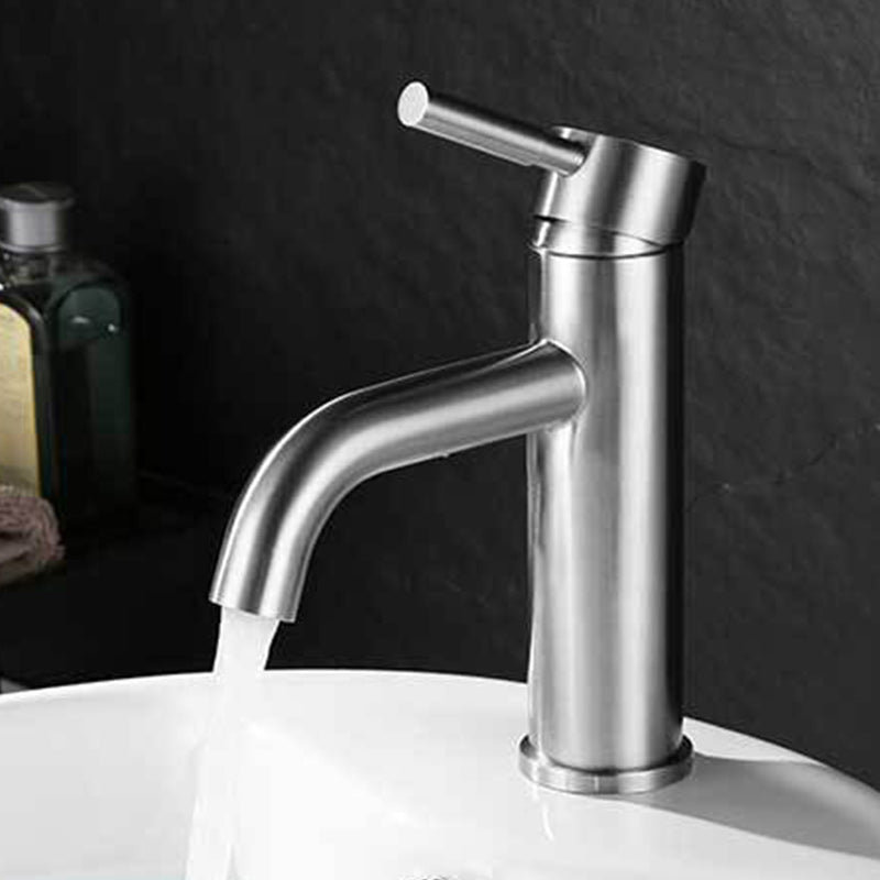 BowLift | Modern Silver Washbasin Mixer Single Lever Bathroom Faucet with Lever Handle