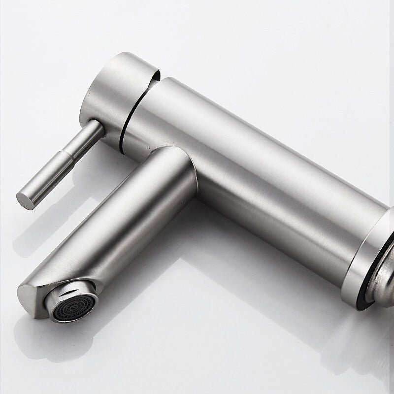 BowLift | Modern Silver Washbasin Mixer Single Lever Bathroom Faucet with Lever Handle