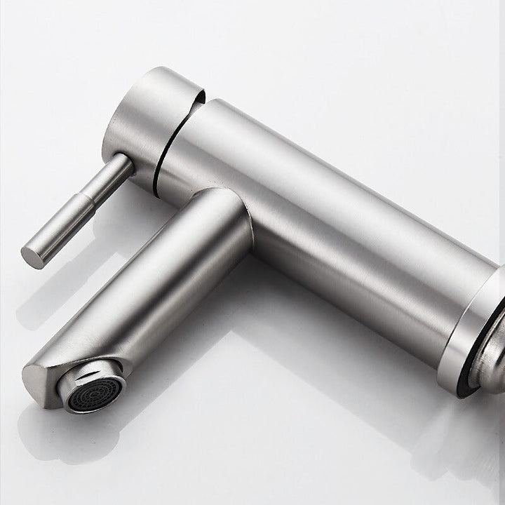 BowLift | Modern Silver Washbasin Mixer Single Lever Bathroom Faucet with Lever Handle