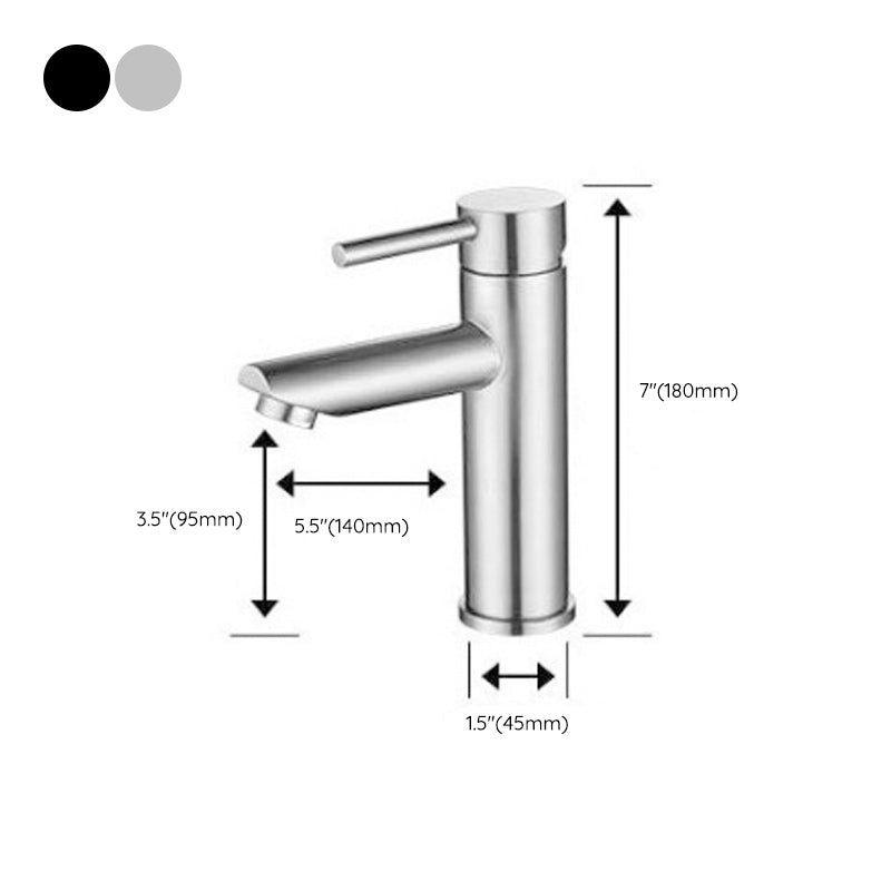 BowLift | Modern Silver Washbasin Mixer Single Lever Bathroom Faucet with Lever Handle