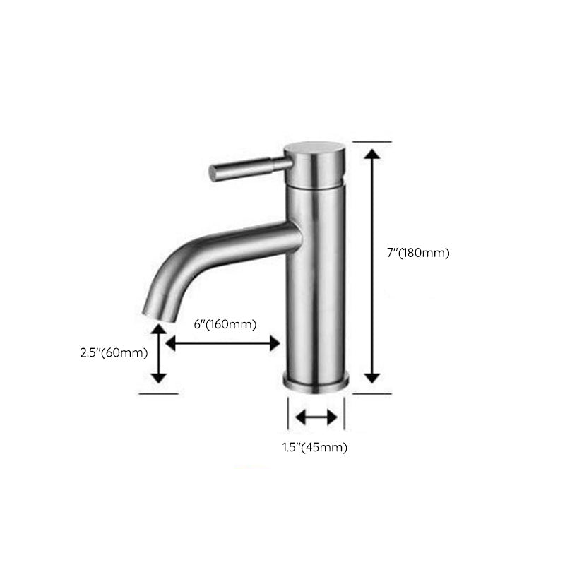 BowLift | Modern Silver Washbasin Mixer Single Lever Bathroom Faucet with Lever Handle