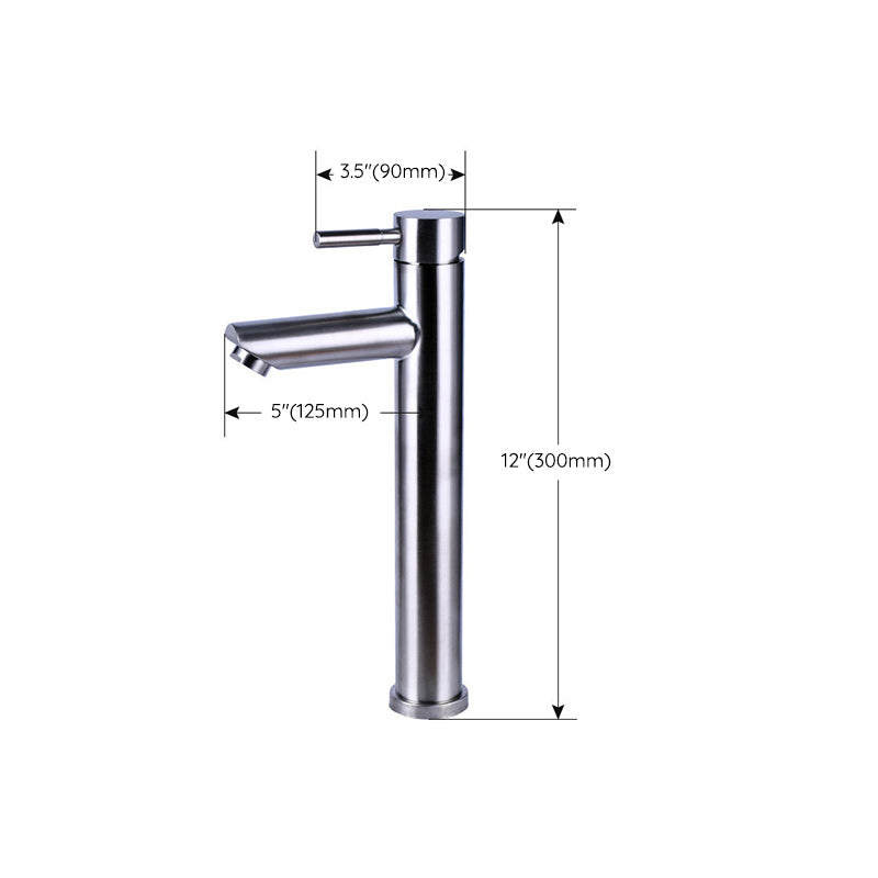 BowLift | Modern Silver Washbasin Mixer Single Lever Bathroom Faucet with Lever Handle